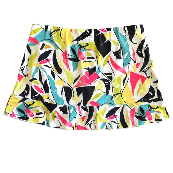SOFIBELLA Women Size XL Multicolor Pull-On Lightweight Ruffled Activewear Skort - Picture 4 of 5